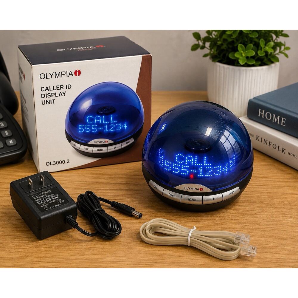 Olympia OL3000.2 Caller ID Display Phone Tested Working Blue Dome